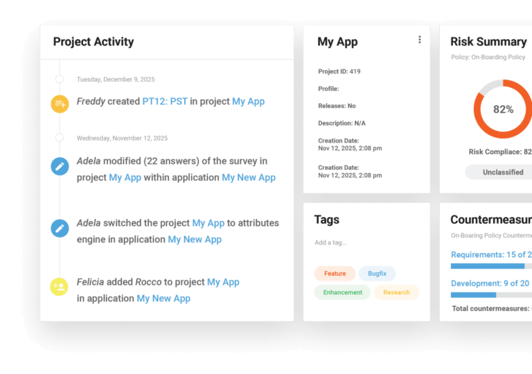 SD Elements product dashboard preview